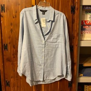 American Apparel MENS blue button up NEW